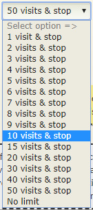Limiting the number of visitor activity events to be detected