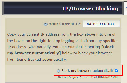 block my browser and ignore my browser visits