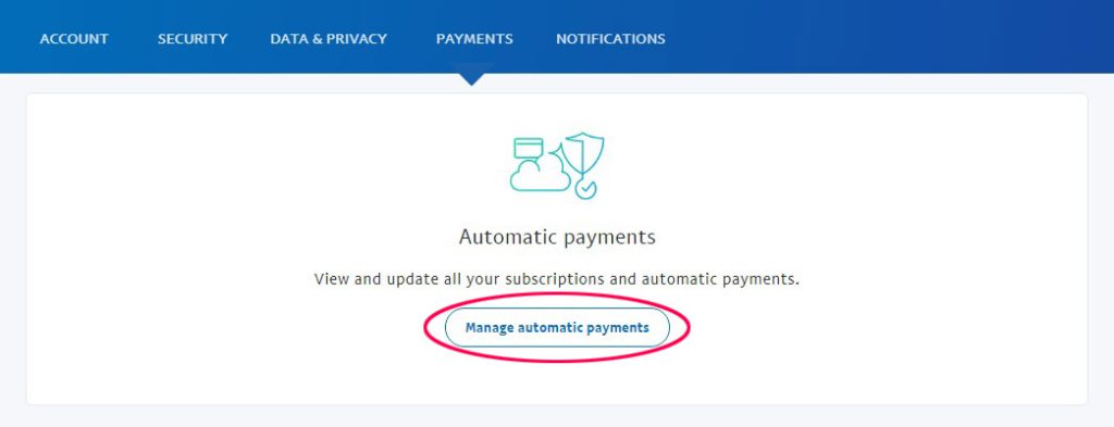 paypal manage automatic payments