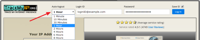 Auto Logout - how to stay logged in - TraceMyIP