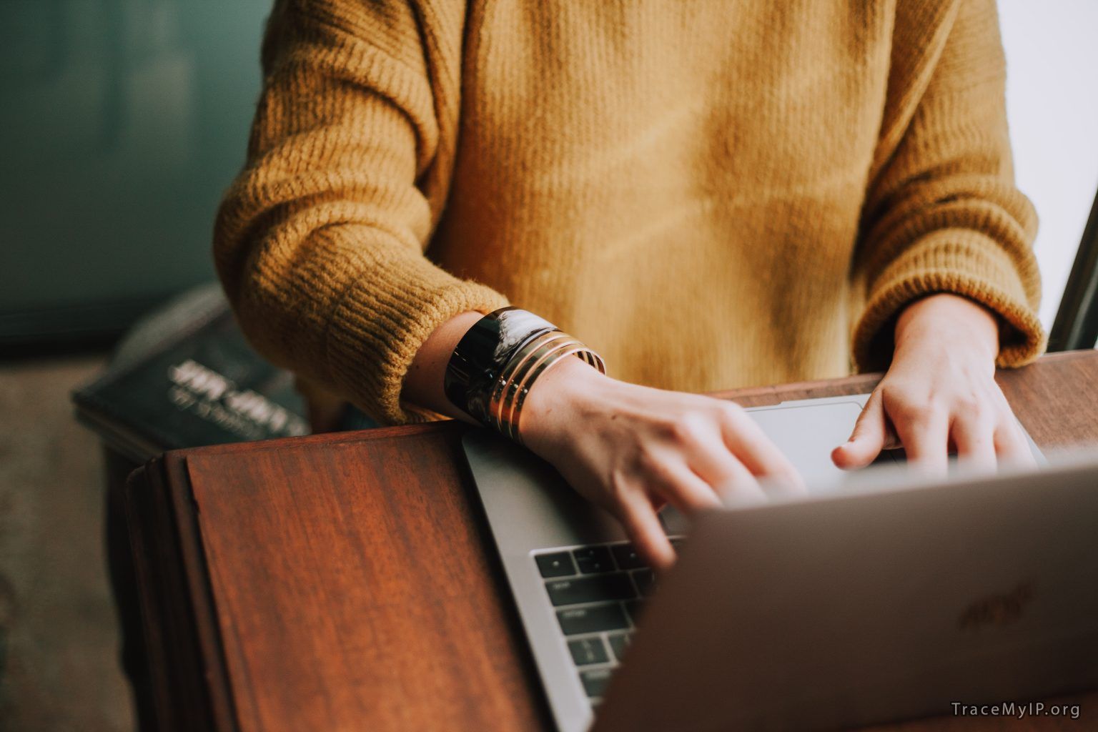 person using computer to browse the web