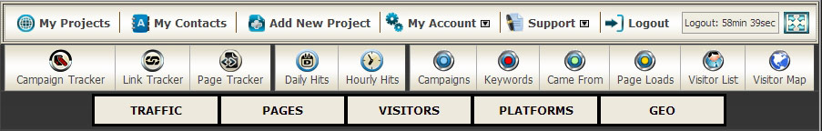 website stats menu